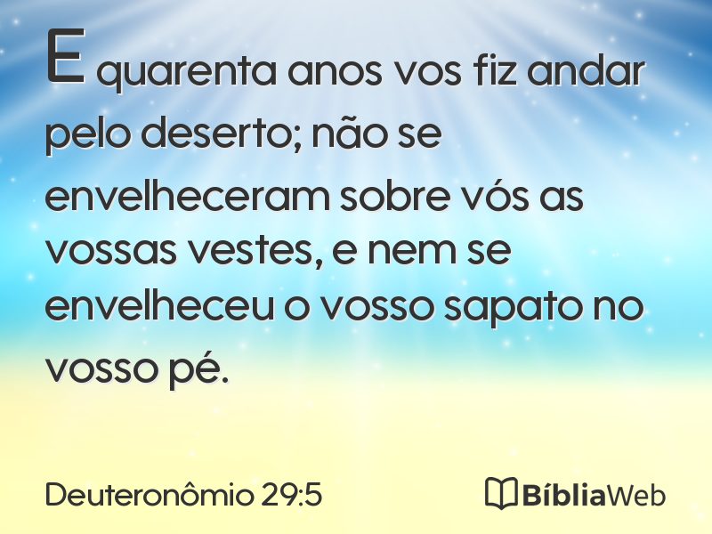 Deuteronômio 29:5 em imagem para compartilhar