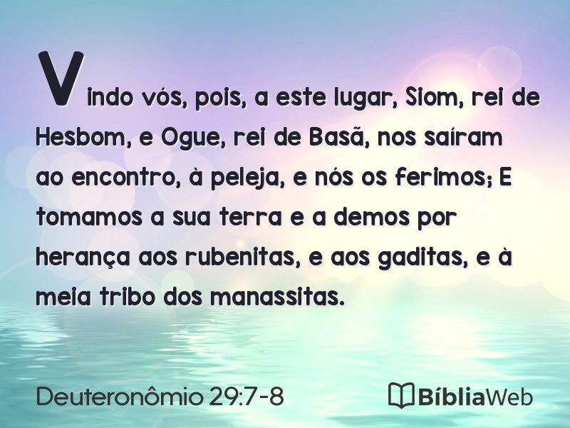 Deuteronômio 29:7-8 em imagem para compartilhar