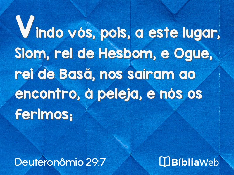 Deuteronômio 29:7 em imagem para compartilhar