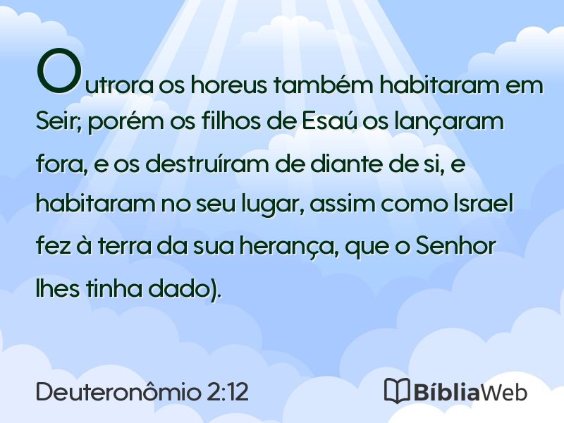 Deuteronômio 2:12 em imagem para compartilhar