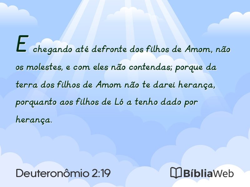 Deuteronômio 2:19 em imagem para compartilhar