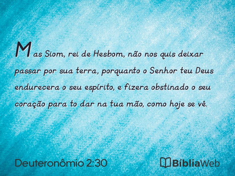 Deuteronômio 2:30 em imagem para compartilhar