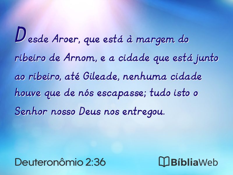 Deuteronômio 2:36 em imagem para compartilhar
