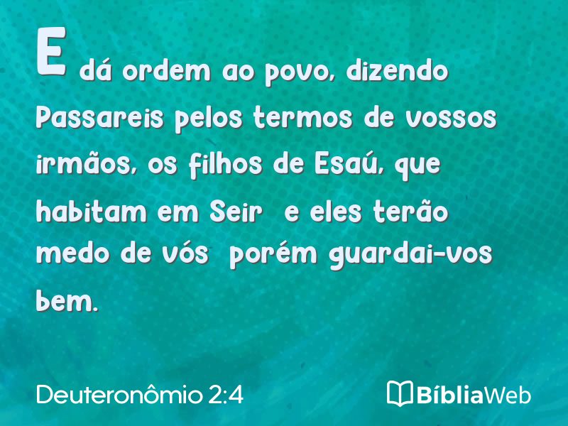 Deuteronômio 2:4 em imagem para compartilhar