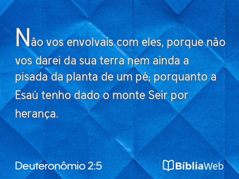 Deuteronômio 2:5 em imagem para compartilhar