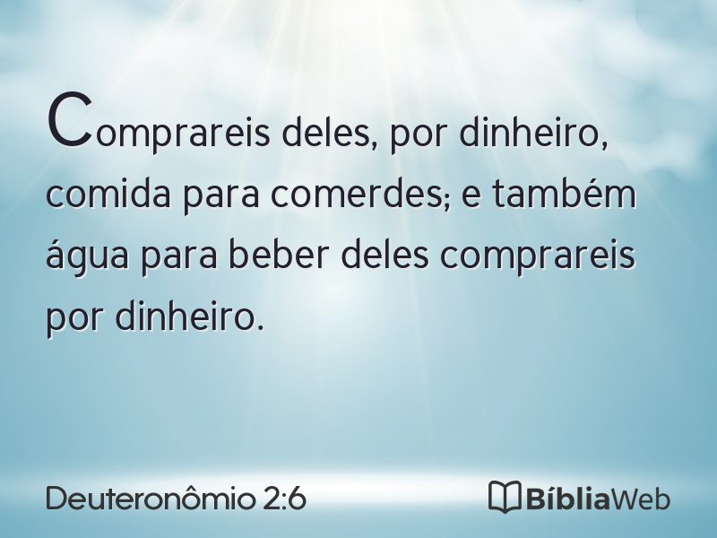 Deuteronômio 2:6 em imagem para compartilhar