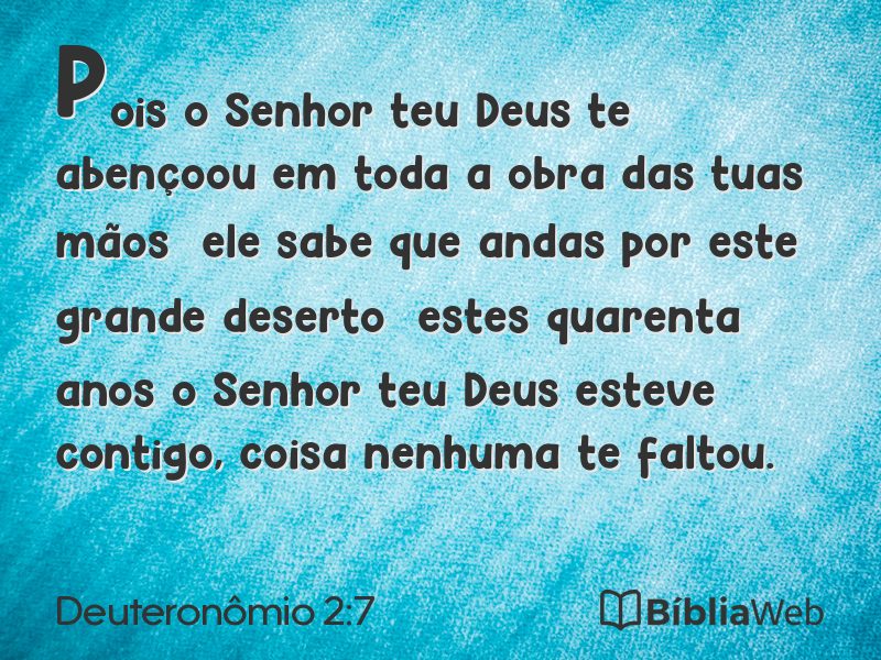 Deuteronômio 2:7 em imagem para compartilhar