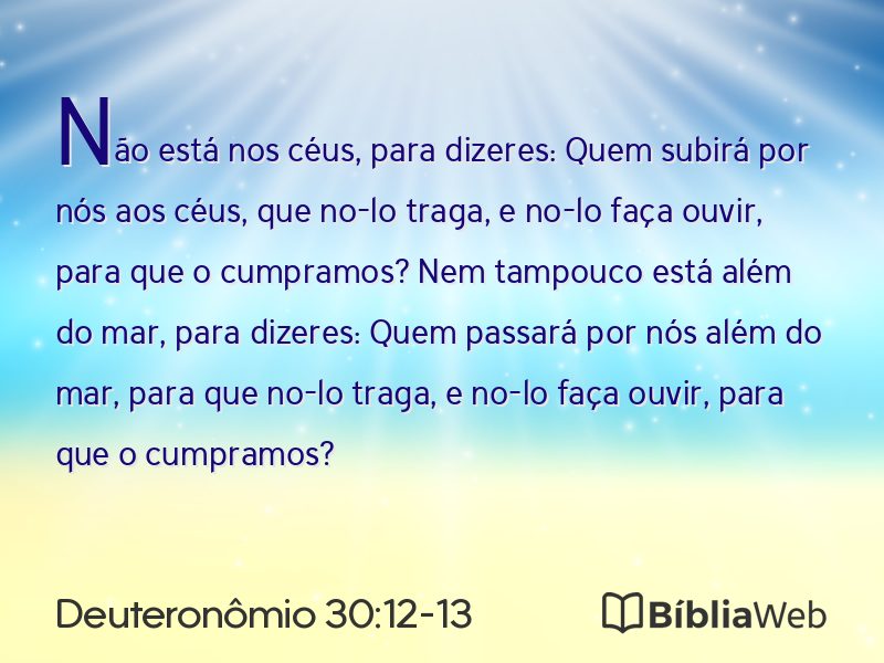 Deuteronômio 30:12-13 em imagem para compartilhar