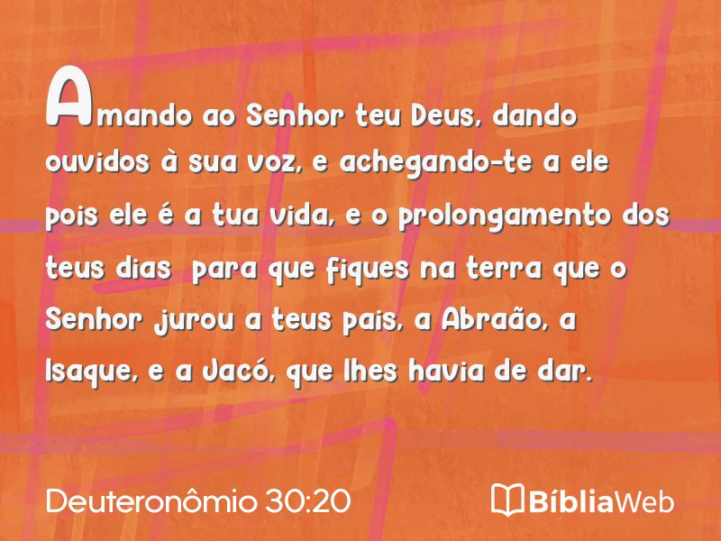 Deuteronômio 30:20 em imagem para compartilhar