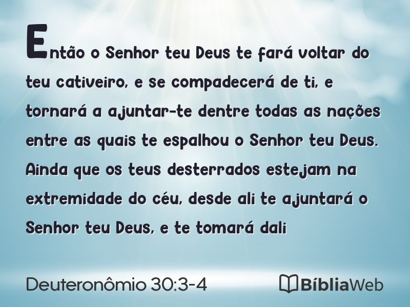 Deuteronômio 30:3-4 em imagem para compartilhar
