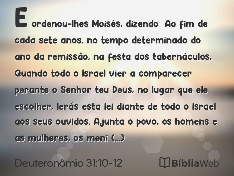 Deuteronômio 31:10-12 em imagem para compartilhar