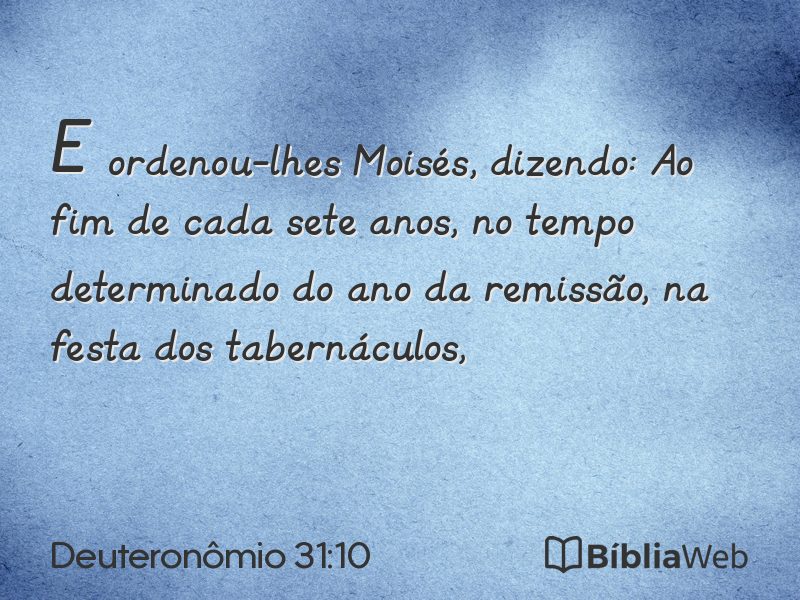Deuteronômio 31:10 em imagem para compartilhar