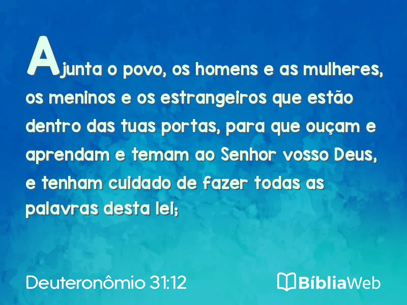 Deuteronômio 31:12 em imagem para compartilhar
