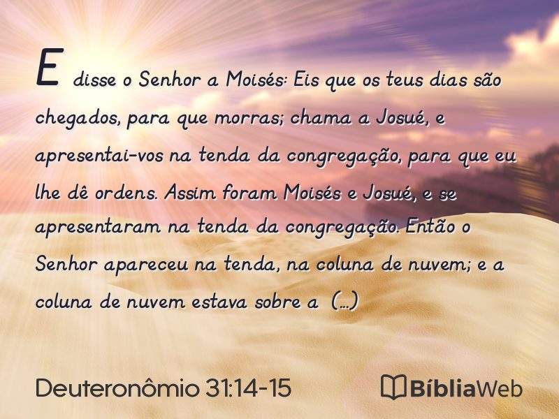 Deuteronômio 31:14-15 em imagem para compartilhar