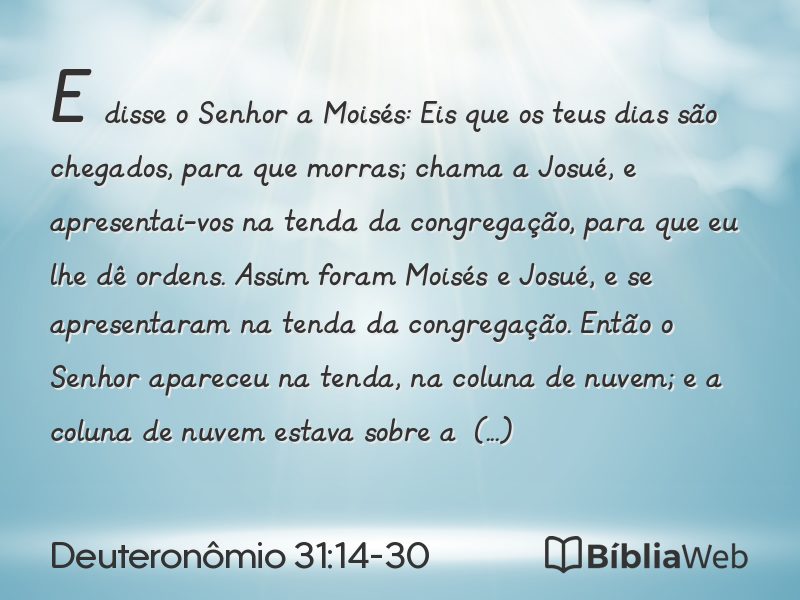 Deuteronômio 31:14-30 em imagem para compartilhar