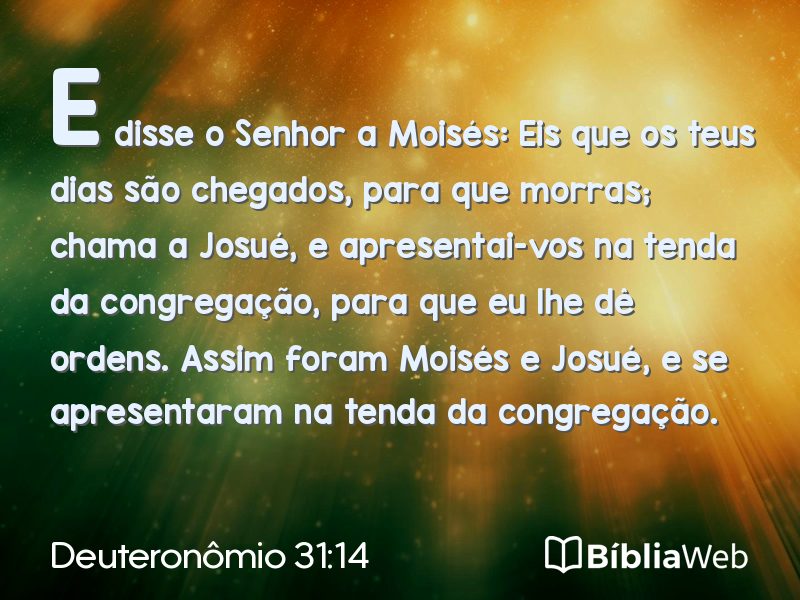 Deuteronômio 31:14 em imagem para compartilhar