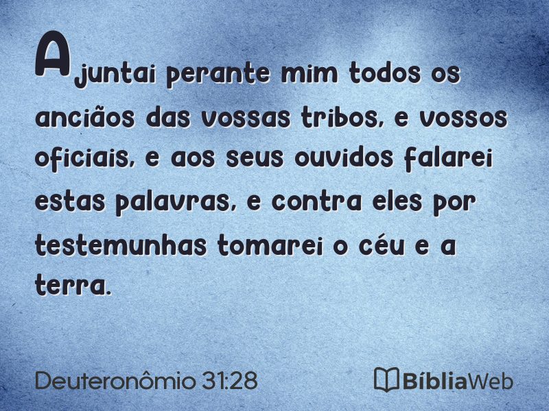 Deuteronômio 31:28 em imagem para compartilhar