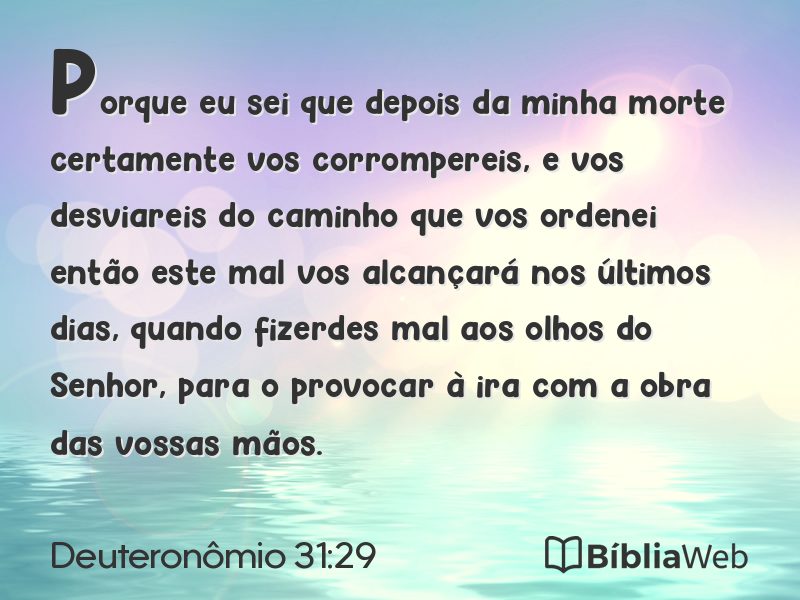 Deuteronômio 31:29 em imagem para compartilhar