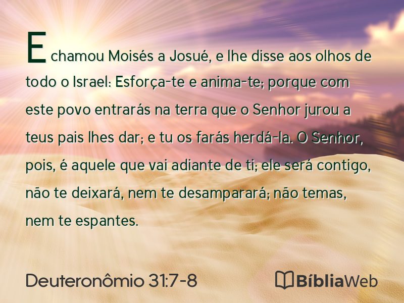 Deuteronômio 31:7-8 em imagem para compartilhar