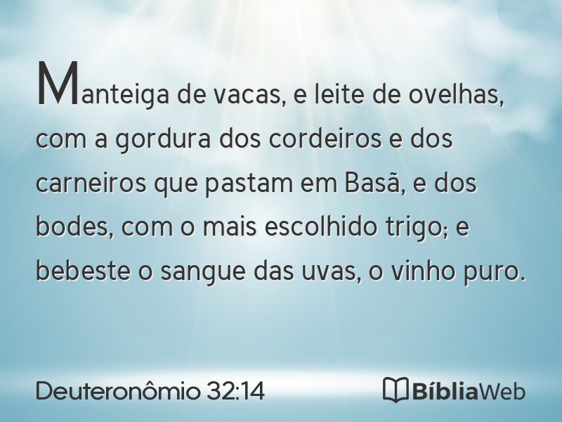 Deuteronômio 32:14 em imagem para compartilhar