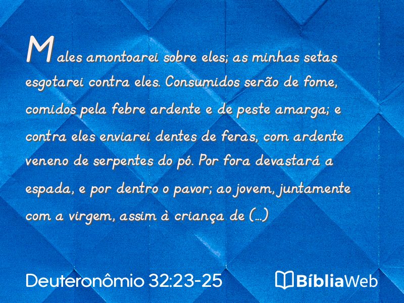 Deuteronômio 32:23-25 em imagem para compartilhar