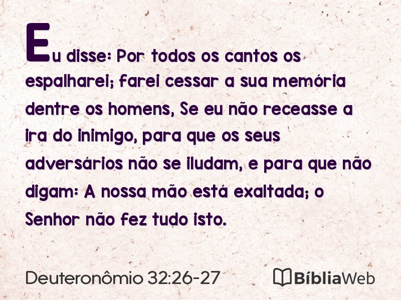 Deuteronômio 32:26-27 em imagem para compartilhar