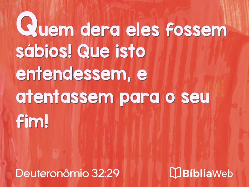 Deuteronômio 32:29 em imagem para compartilhar
