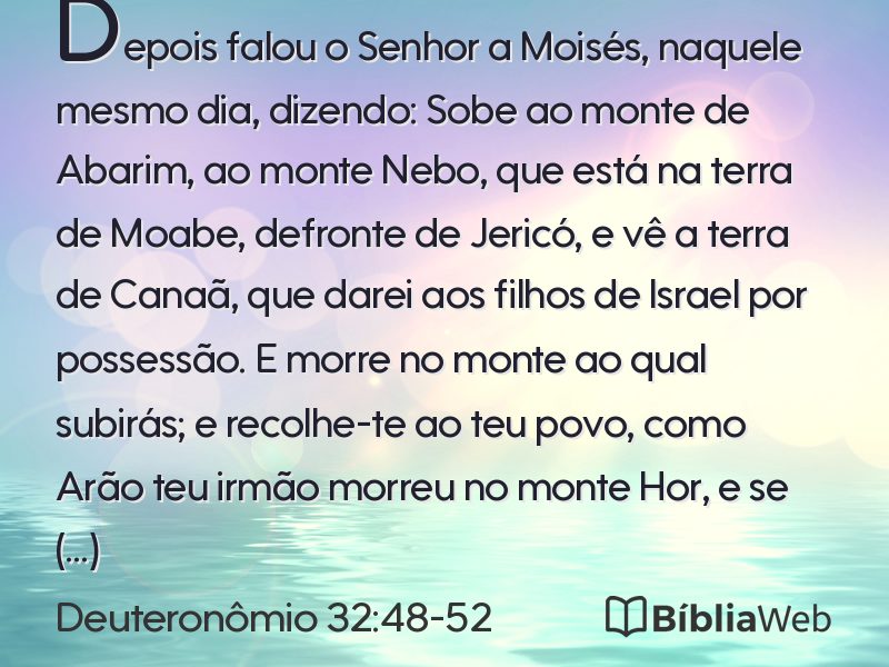Deuteronômio 32:48-52 em imagem para compartilhar