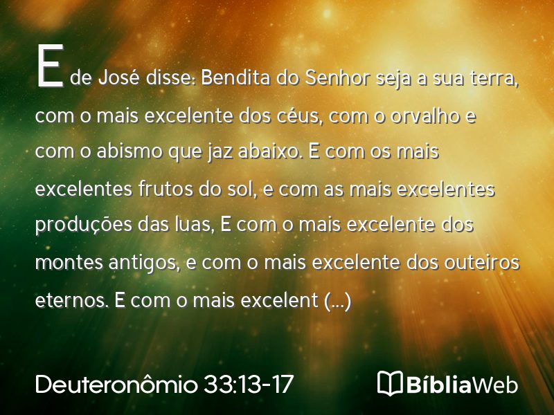 Deuteronômio 33:13-17 em imagem para compartilhar