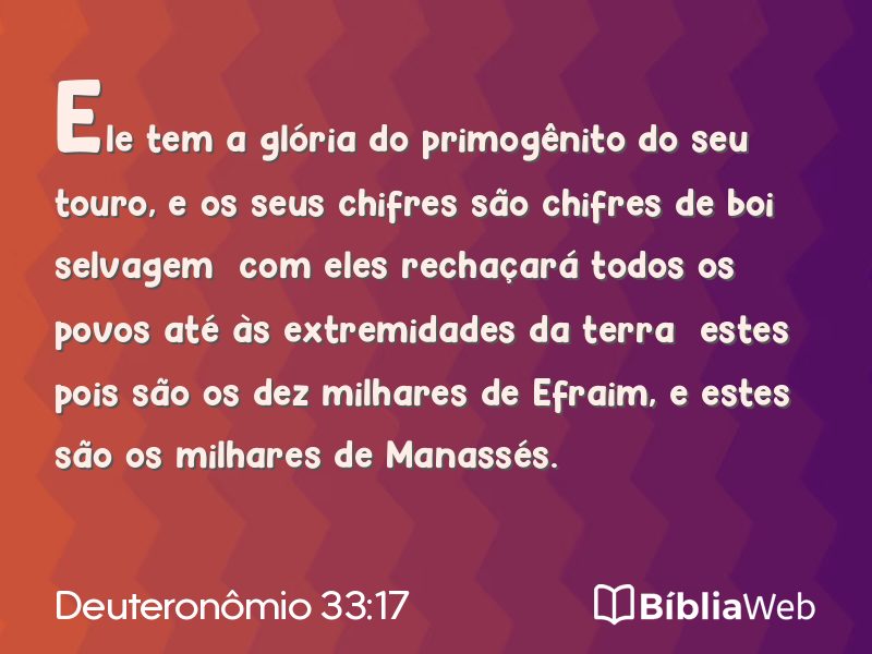 Deuteronômio 33:17 em imagem para compartilhar