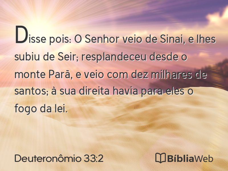 Deuteronômio 33:2 em imagem para compartilhar