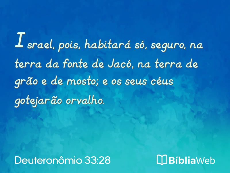 Deuteronômio 33:28 em imagem para compartilhar