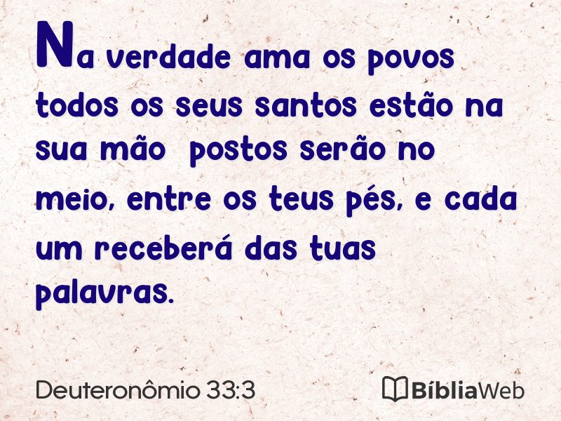 Deuteronômio 33:3 em imagem para compartilhar