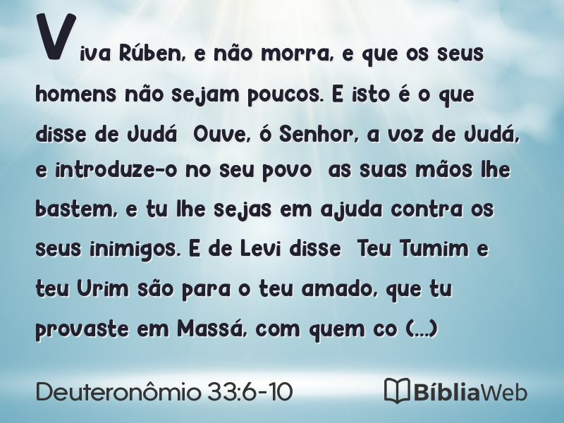 Deuteronômio 33:6-10 em imagem para compartilhar
