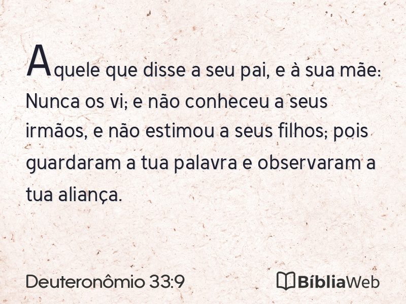 Deuteronômio 33:9 em imagem para compartilhar