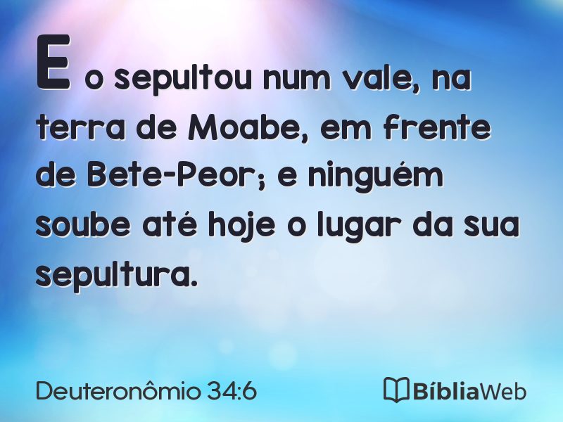 Deuteronômio 34:6 em imagem para compartilhar