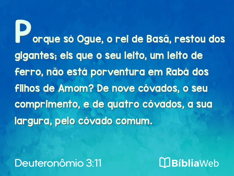 Deuteronômio 3:11 em imagem para compartilhar