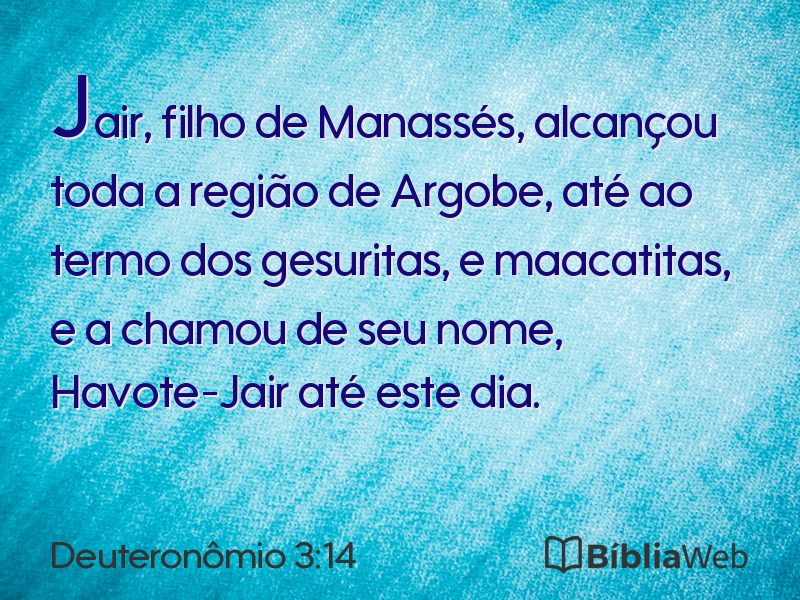 Deuteronômio 3:14 em imagem para compartilhar
