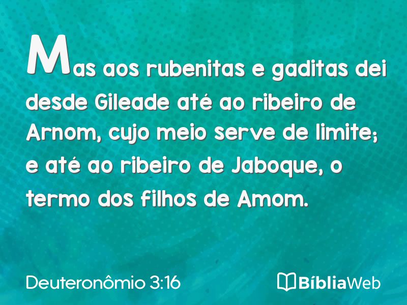 Deuteronômio 3:16 em imagem para compartilhar
