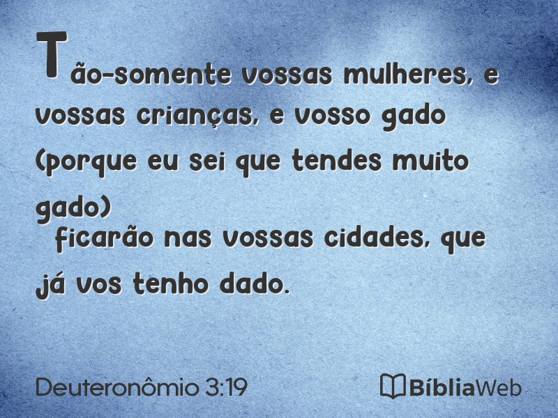 Deuteronômio 3:19 em imagem para compartilhar