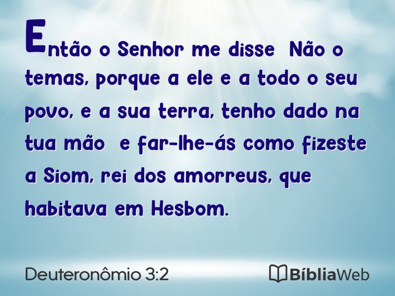 Deuteronômio 3:2 em imagem para compartilhar