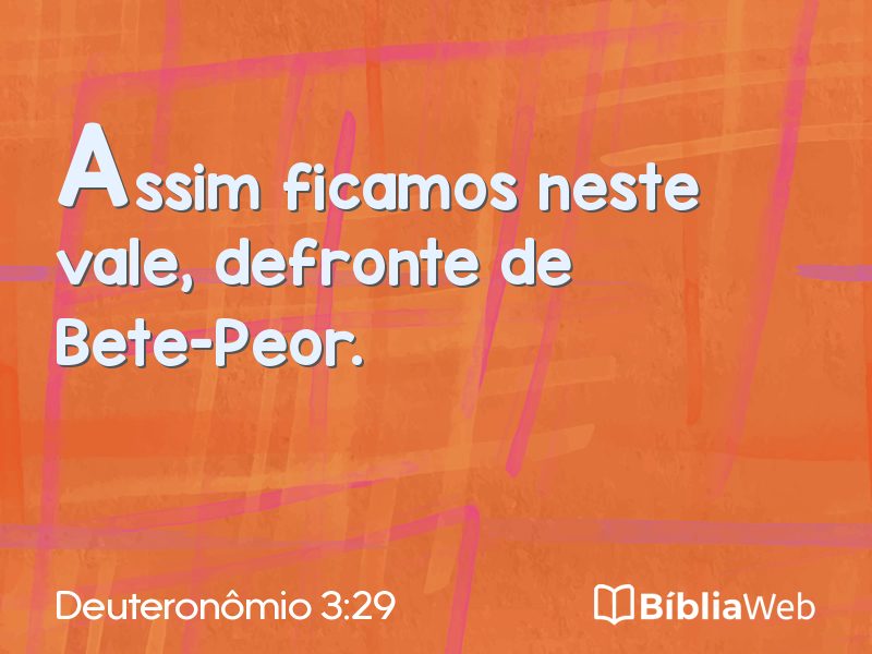 Deuteronômio 3:29 em imagem para compartilhar