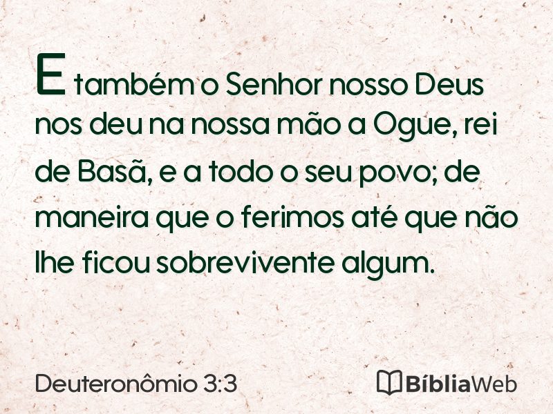 Deuteronômio 3:3 em imagem para compartilhar