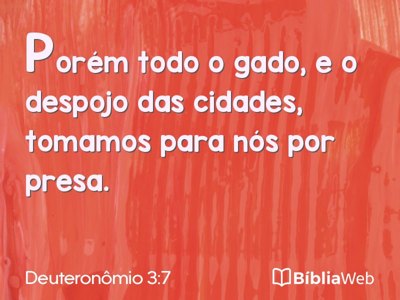 Deuteronômio 3:7 em imagem para compartilhar