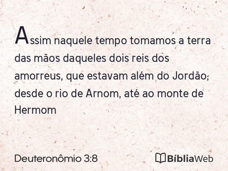 Deuteronômio 3:8 em imagem para compartilhar