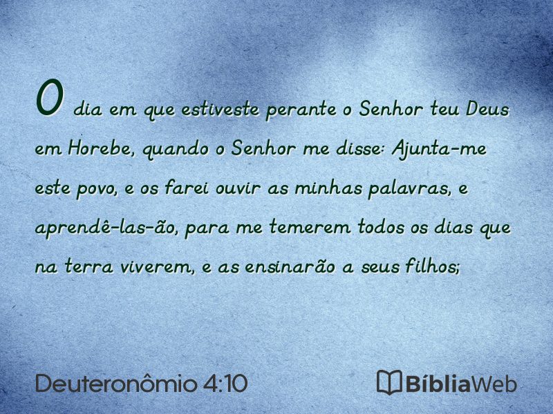 Deuteronômio 4:10 em imagem para compartilhar