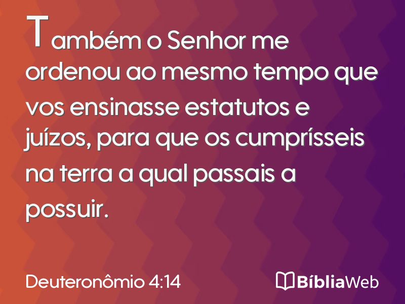Deuteronômio 4:14 em imagem para compartilhar