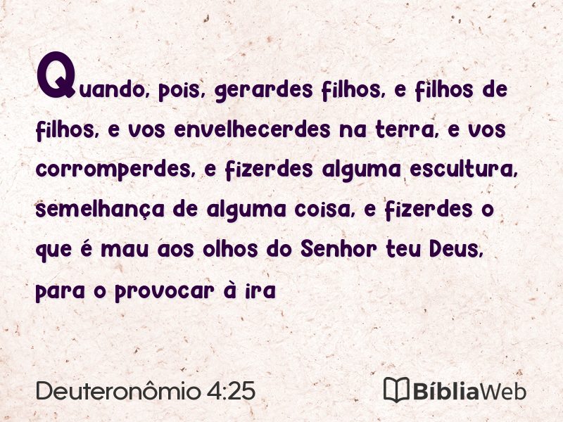 Deuteronômio 4:25 em imagem para compartilhar