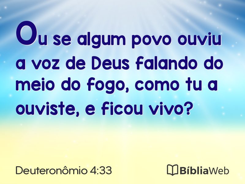 Deuteronômio 4:33 em imagem para compartilhar