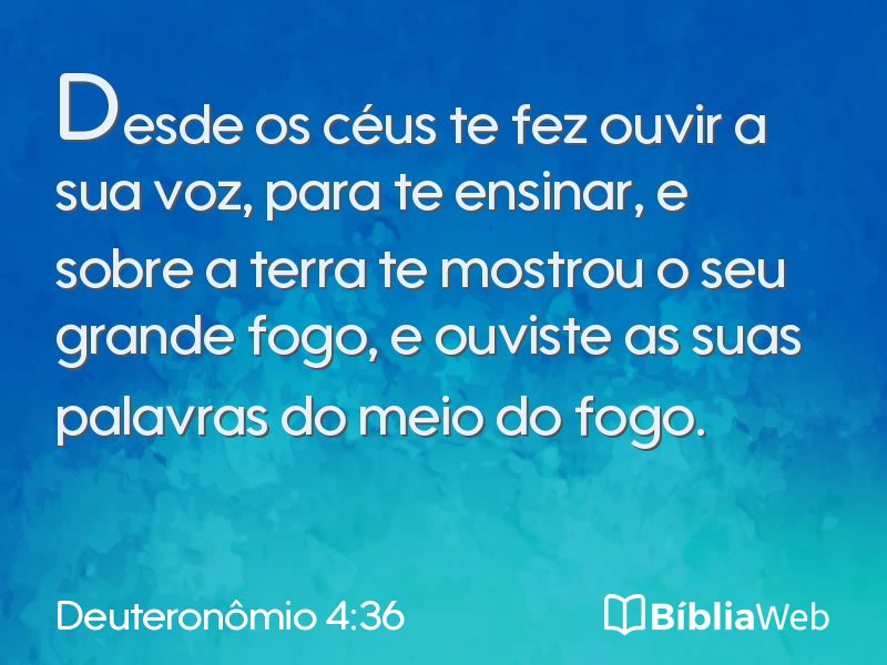 Deuteronômio 4:36 em imagem para compartilhar